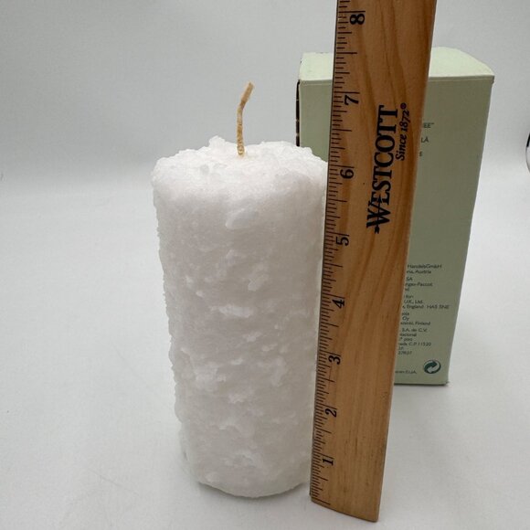 NEW PARTYLITE #3688 WHITE SNOW PILLAR CANDLE 6" x 3" NEW IN BOX RARE - Picture 4 of 6